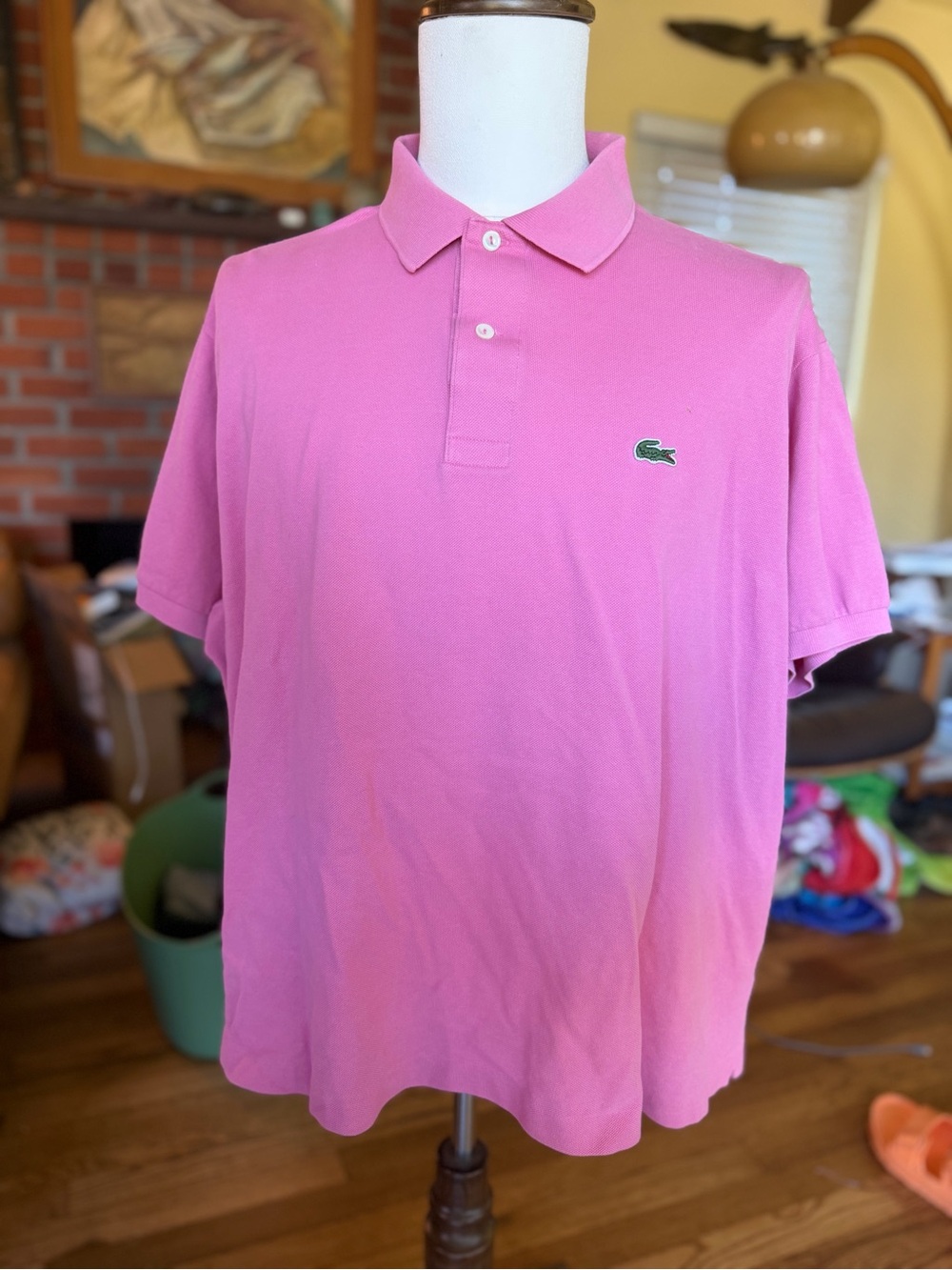 Lacoste Men's Pink Signature Croc Polo